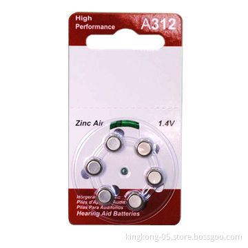 Zinc air hearing aid battery for hearing aid